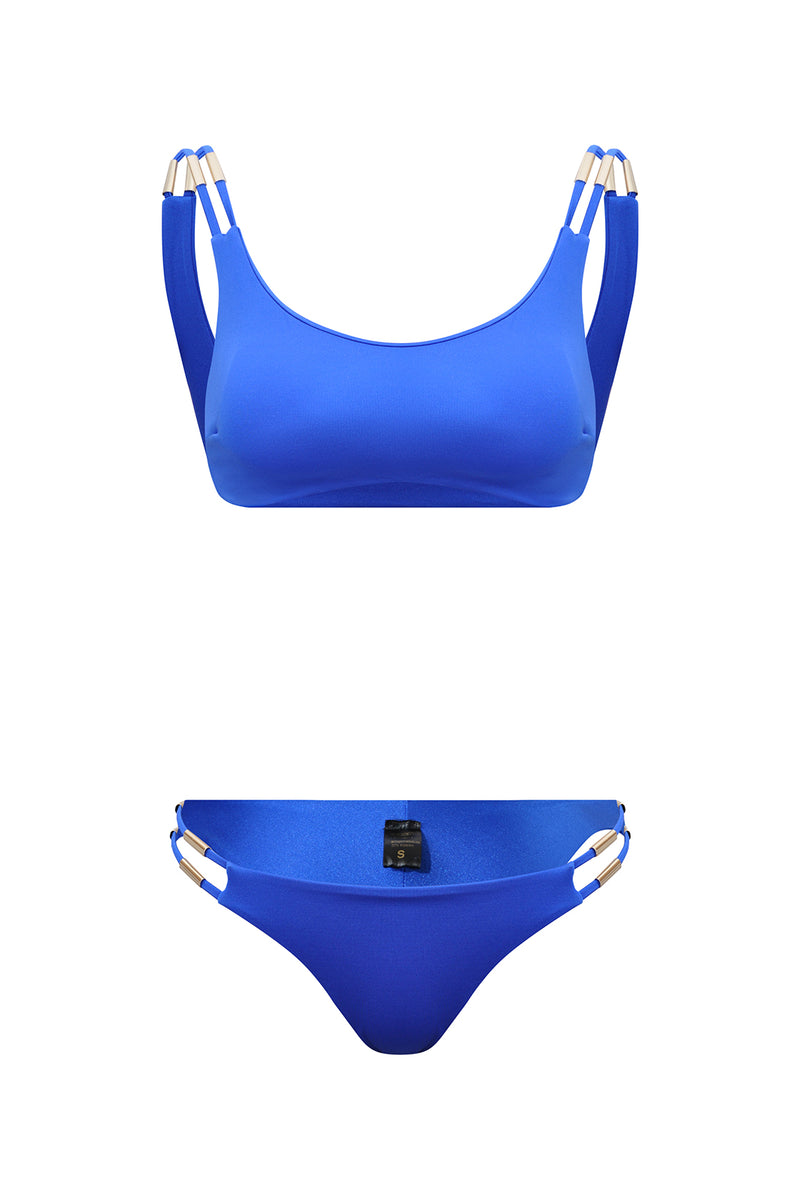 Acquadicocco Bustier Bikini "Blue Lux", Front