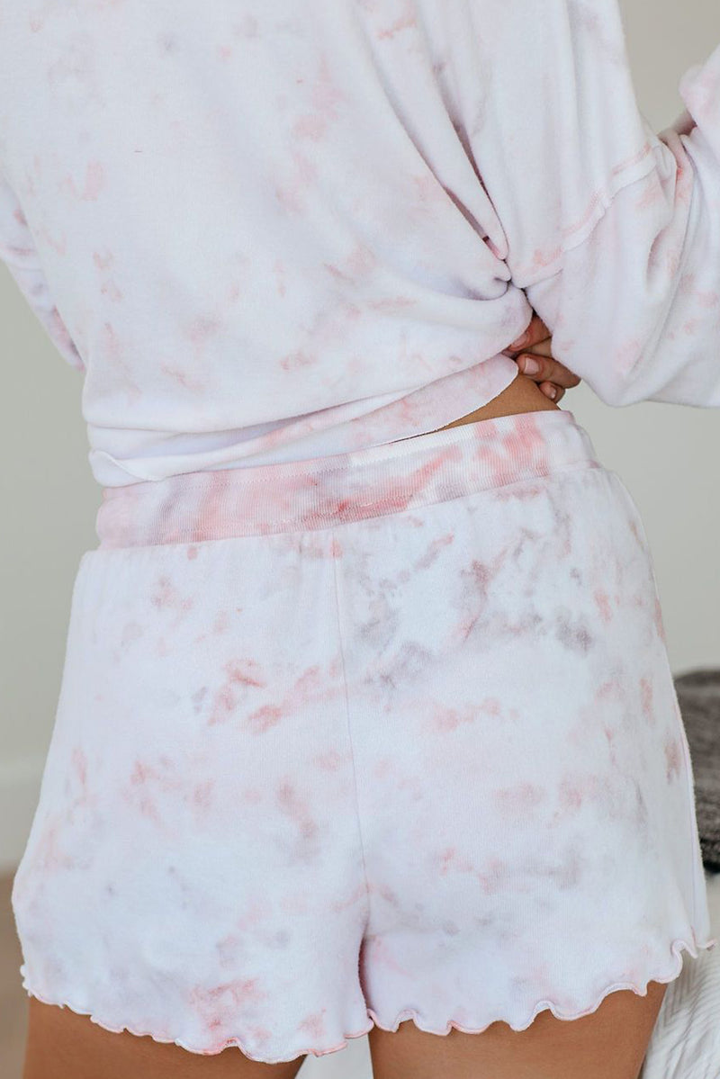 Floral Print White Knit Pajamas Set