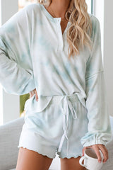 Floral Print White Knit Pajamas Set