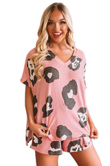 White Leopard Print Pajamas Set