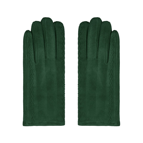Handschuhe mit Wellennähten Grün