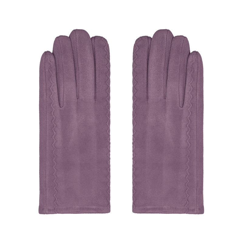 Handschuhe mit Wellennähten Violett
