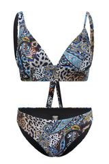 Acquadicocco asymmetrischer Bralette-Bikini "Safari", Front
